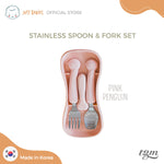 Load image into Gallery viewer, TGM Stainless Toddler Spoon &amp; Fork Set with Silicone Handle
