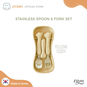 TGM Stainless Toddler Spoon & Fork Set with Silicone Handle